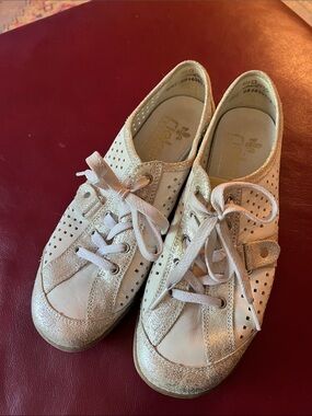 Rieker Women's Lace-Up Sneakers in Light  silver Metallic, 39 European size